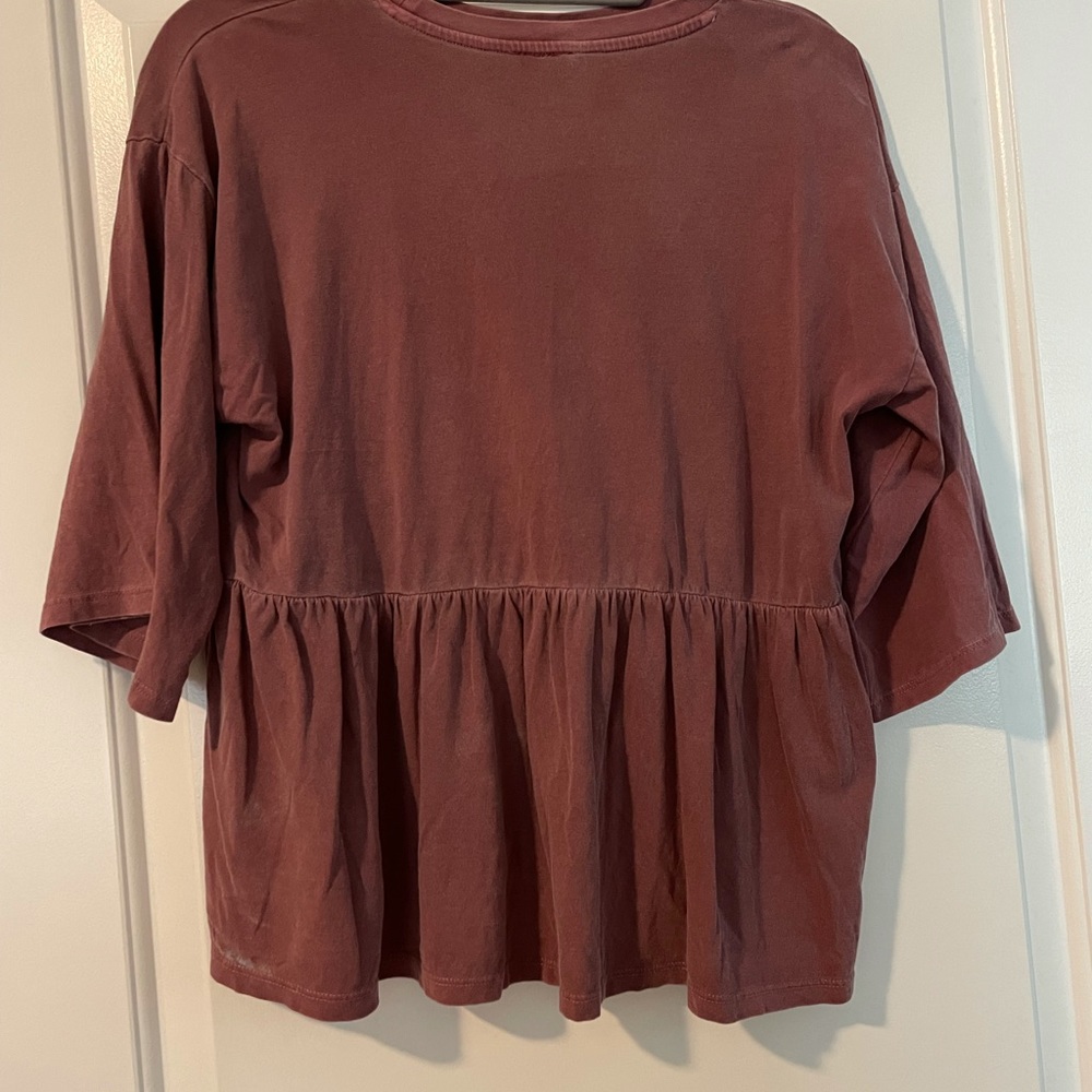 Maroon/burgundy smock top
